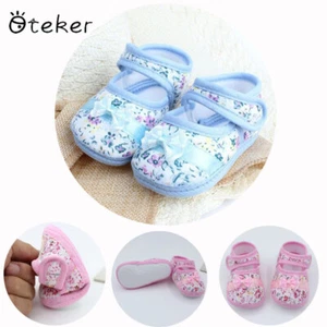 Toddler Baby Newborn Soft Sole Infant Girl Bowknot Floral Anti-slip Casual Shoes - Picture 1 of 12