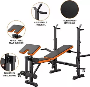 Gym Hantelbank Kraftstation Trainingsbank Klappbar Bankdrücken Fitnessbank Bench - Bild 1 von 9