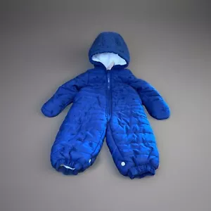 First impressions Blue Baby Sherpa Lined Hooded Snowsuit 12 Months, Dinosaurs - Picture 1 of 5