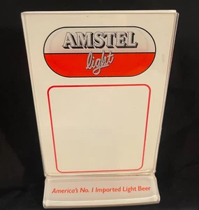 Vtg Heineken/Amstel Beer Acrylic Plastic Bar Table Top Tent Menu Sign Holder  - Picture 1 of 8