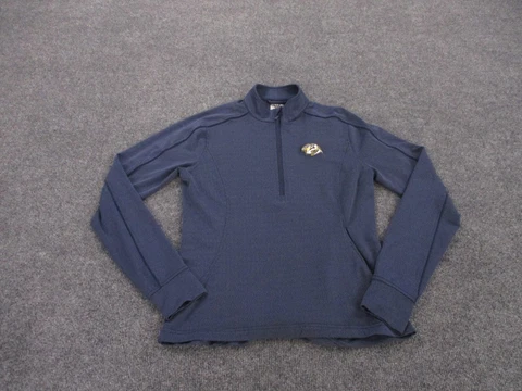 Nashville Predators Jacket Adult S Blue 1/4 Zip Mock Neck Logo Womens Cover