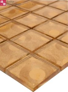 Mosaico di vetro mosaico piastrelle mosaico piastrelle mosaico vetro oro 30x30 cm 8 mm - Foto 1 di 5