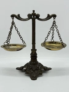 Vintage Antique Italian Brass Balance Scale of Justice Law Decor Italy - Picture 1 of 11