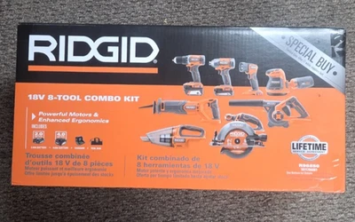 Ridgid 18V 8-Tool Combo Kit R96850 BRAND NEW - Image 1 of 4