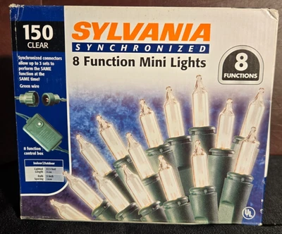 Sylvania 8 function Mini Lights 150 clear indoor outdoor 37.3 feet 3in bulb NEW - Image 1 of 3
