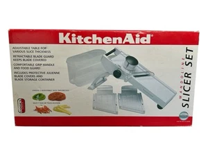 KitchenAid Weiß Mandoline Verstellbar Schneider Set 4 Stück Neu - Bild 1 von 3
