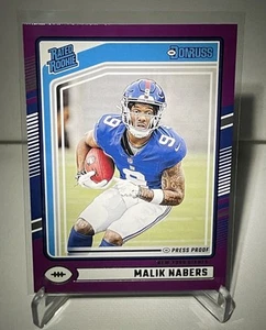 2024 Panini Donruss Malik Nabers Purple Press Proof Rated Rookie #383 Giants - Picture 1 of 2