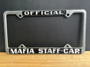 Official Mafia Staff Car License Plate Frame Vintage - Picture 1 of 2