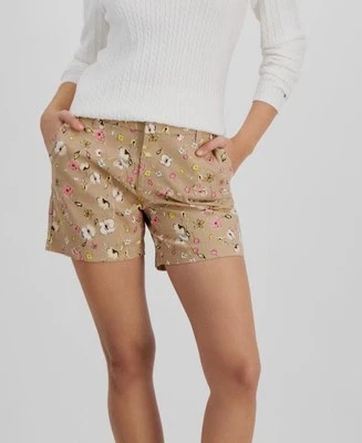 Pantalones Cortos Para Mujer Tommy Hilfiger Marrón Hollywood Tiro Medio Estampados Talla 14 Foto 1 de 3