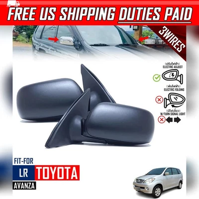 Для Toyota Avanza MPV F600 2004-2008 пара LR боковое крыло двери зеркало 3 провода черный - Изображение 1 из 4