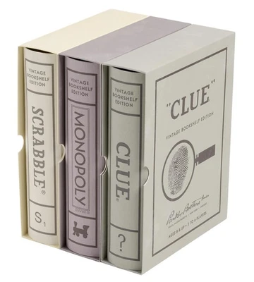 WS Game Company Scrabble, Monopoly, and Clue Vintage Board Games Bookshelf Co... - Image 1 of 4