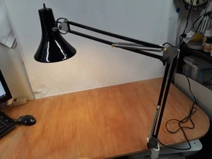 Vintage Articulated Swing Arm Desk Lamp READ (NO CLAMP) Black - Picture 1 of 23
