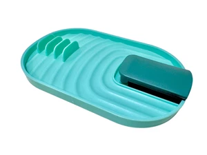 Eleanos Mint Green Kitchen Utensil & Lid Holder Raised Edges Compact Convenient - Picture 1 of 12