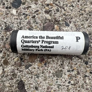 2011 P Gettysburg PA NATIONALPARK QUARTER GOVERNMENT WRAPPED ROLL CH BU - Bild 1 von 2
