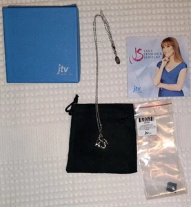 Jane Seymour Open Hearts 0.15 CTW White Diamond Rhodium Angel 925 SS Necklace - Bild 1 von 8