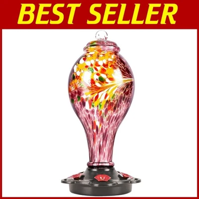 Alimentador artesanal de vidrio soplado a mano para colibríes - púrpura Foto 1 de 4