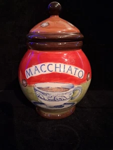 Contenedor de cerámica para café Macchiato Cappucino con tapa 9" x 6" - Imagen 1 de 10