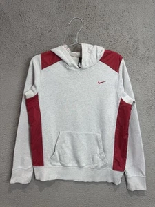 Nike Hoodie Boys XL 13-15 Years Grey Swoosh Logo Hooded Pullover Y2K Sweatshirt - Picture 1 of 7