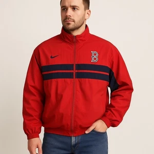 Nike Boston Red Sox MLB Red Full Zip Jacket XL Vintage 2000s Windbreaker - Bild 1 von 11