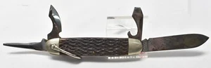 KUTMASTER Knife Made in Utica NY USA Campers Multi Tool Jigged Handles - Picture 1 of 11