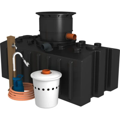 Regenwassertank 2000 Liter Wassertank Komplett-Set Flachtank Erdtank Zisterne - Bild 1 von 4