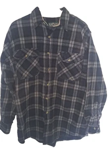 Elkmont Outfitters Blue Gray Plaid 100% Cotton Flannel Shirt Men's XLT 17-17.5  - Picture 1 of 5