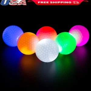 Multicolors LED Light Up Golf Balls Glow in The Dark Night Golf Ball Outdoor New - Picture 1 of 7