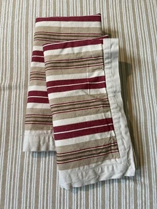 Pottery Barn Striped Shams Set of 2, Beige and Red, Standard, Cotton, 2007 - Picture 1 of 7