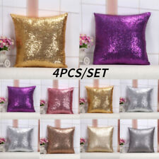 4pcs /set 16'' Pillow Covers Glitter Shining Case Waist Sofa Car Cushion Cover