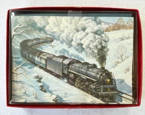 Caja de tarjetas de vacaciones de trenes de ferrocarril B & O 20 sobres dibujos efímeros de colección - Imagen 1 de 19