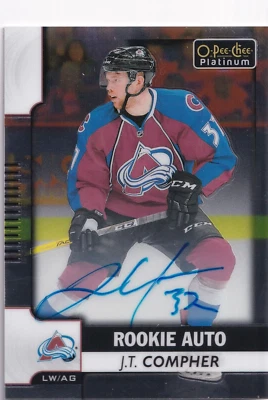 2017-18 O-Pee-Chee Platinum Rookie Autographs #RJC J.T. Compher  - Image 1 of 2