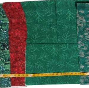 Lote de tela de Navidad 32/3 yardas bolsa de agarre algodón acolchado invierno vacaciones metálicos - Imagen 1 de 9