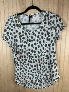 Top donna Joes taglia grande stampa animalier scollo a scoop tunica orlo manica corta lino - Foto 1 di 4