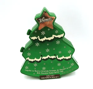 Vintage Whitman Christmas Candy Tree hinged collectible 5.5" plastic trinket box - Picture 1 of 11