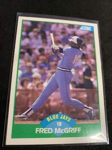 1989 Score  #6 Fred McGriff card, Toronto Blue Jays
