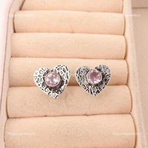 Morganite Gemstone 925 Sterling Silver Daughter Dangle Drop New Earrings Jewelry - Picture 1 of 4