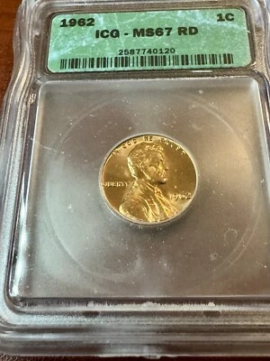1962 Lincoln Penny ICG MS67 RED - Image 1 of 4