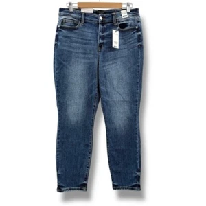 Jeans Judy blu vita media boyfriend fit lavaggio medio alla caviglia taglia 13/31 nuovi 28" cuciture interne - Foto 1 di 11