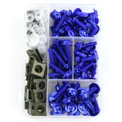 Kit completo de tornillos de perno de carenado apto para Kawasaki Ninja 650R ER-6f/EX-6 azul Foto 1 de 4