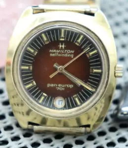 Hamilton Pan-Europ Self Winding 35mm Vintage Wrist Watch Original RUNS - Picture 1 of 9