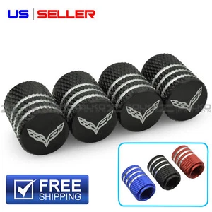 VALVE STEM CAPS WHEEL TIRE FOR CORVETTE LASER ETCHED ALUMINUM - VL10 VL12 - Picture 1 of 20