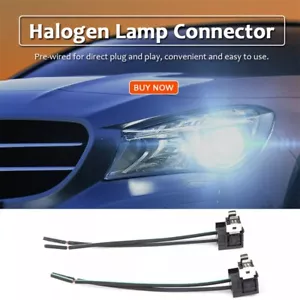 2X Headlight Lamp Bulb Socket Adapter Wiring Harness Plug Conversion Line For H1 - Picture 1 of 12