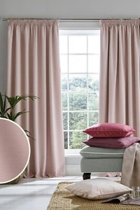 BNWT Laura Ashley Stephanie Thick Blackout Curtains Pair, Blush Pink, 89x90” (2) - Picture 1 of 1
