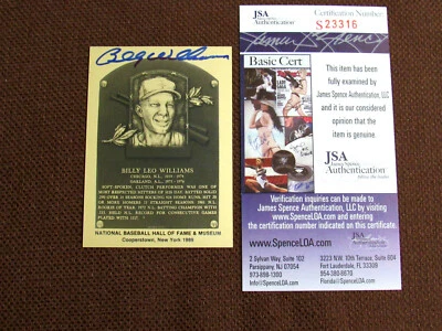 BILLY WILLIAMS HOF CHICAGO CUBS SIGNED AUTO VINTAGE GOLD METAL HOF PLAQUE JSA  - Image 1 of 4