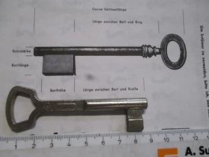 GDR TGL box lock key unused long key beard key - Picture 1 of 5