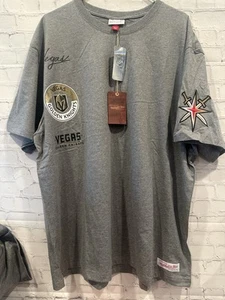 Mitchell & Ness NHL Vegas Golden Knights Logo Tee Shirt Men's 4XL New - Picture 1 of 6