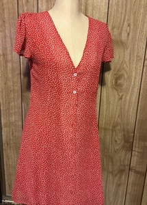 Pretty Woman Red & white Polkadot Sugar Lips womens dress size M Button Front - Picture 1 of 7