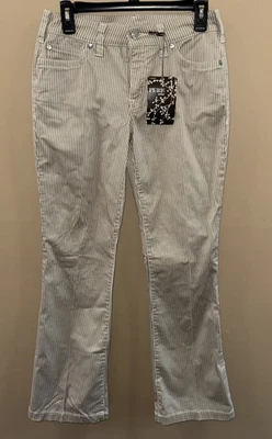 Pantalones a Rayas 29 x 33 Blanco Tostado, Color Puro Nuevo con Etiquetas Corte Bota, Elásticos Foto 1 de 4
