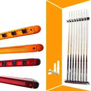 Wooden For 8 Cue Billiard Rack Sturdy Wall Mounted Organizer for Game Rooms - Picture 1 of 15