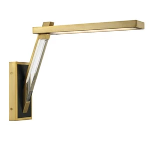 Kovacs P1920-L Sauvity 15" Tall LED Wall Sconce - Coal / Soft Brass - Picture 1 of 3
